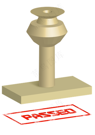 金铜色长方形立体印章高清免抠素