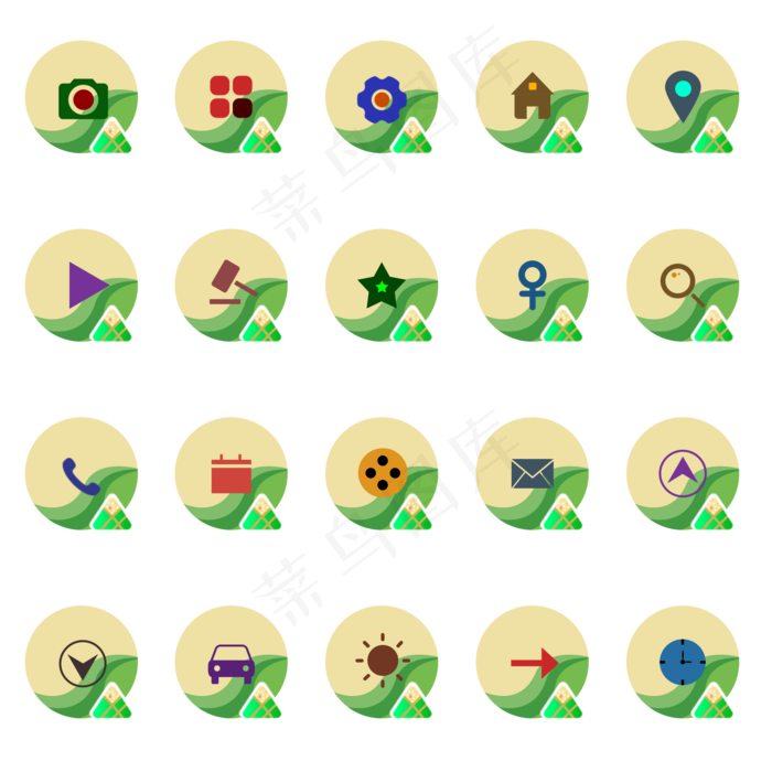 端午节图标(2000X2000(DPI:300))psd模版下载