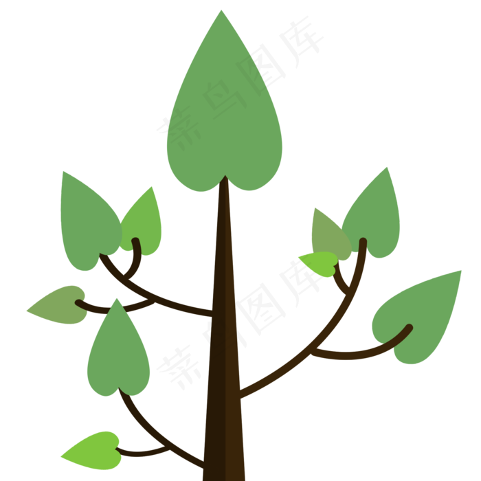 矢量绿色大树图