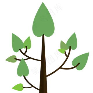 矢量绿色大树图