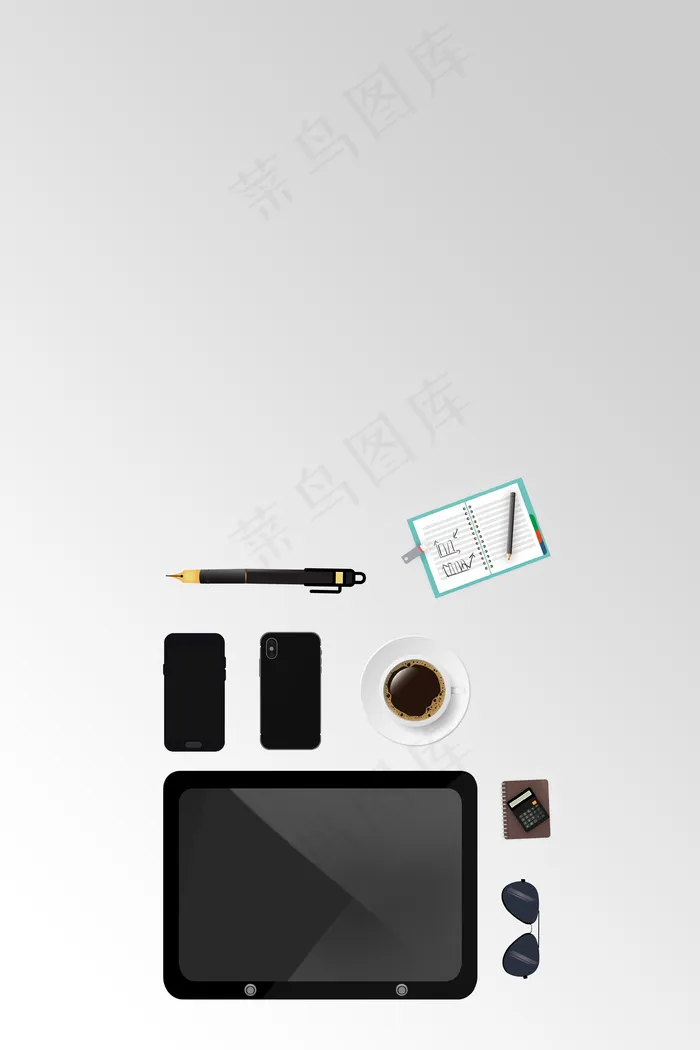 商务简约办公用品(3545*5315px 	      )psd模版下载