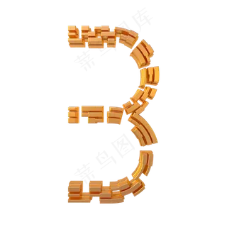 科技线条倒计时周年庆数字3