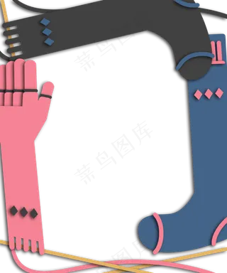 母亲节边框毛线织