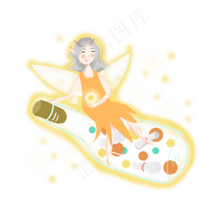 坐在瓶子上的小精灵