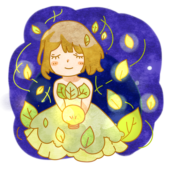 世界地球日节能灯泡少女png