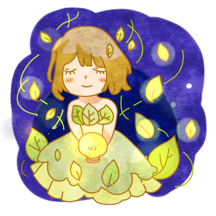 世界地球日节能灯泡少女png