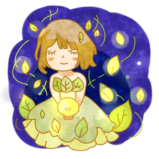 世界地球日节能灯泡少女png