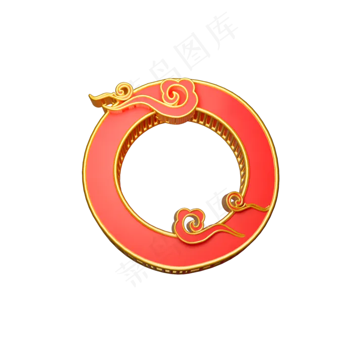 C4D新年春节红色中国风边框,免抠元素(2000X2000(DPI:300))psd模版下载