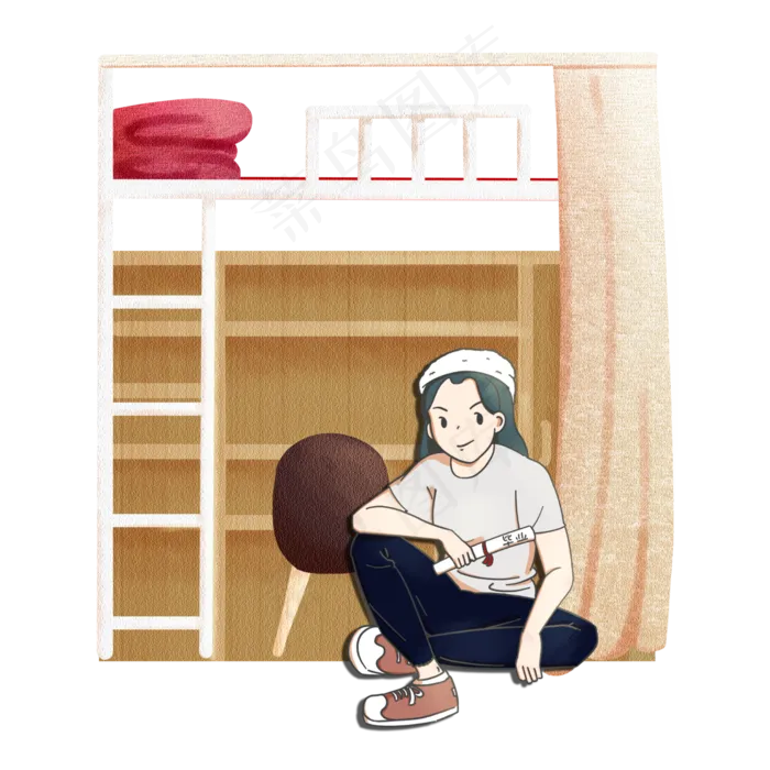 毕业季棕色学生宿舍收拾好行李学(2000X2000(DPI:300))psd模版下载
