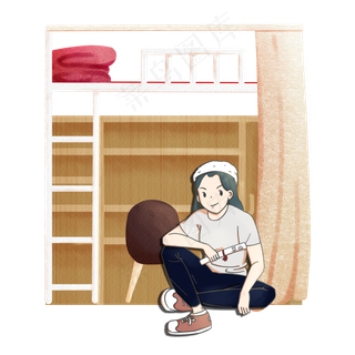 毕业季棕色学生宿舍收拾好行李学