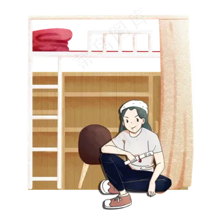 毕业季棕色学生宿舍收拾好行李学