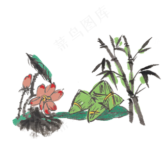端午节吃粽子手绘