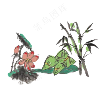 端午节吃粽子手绘