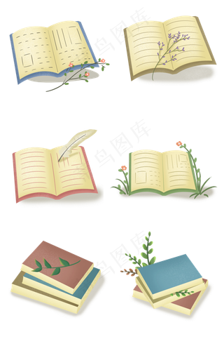 书一本书一摞书与植物