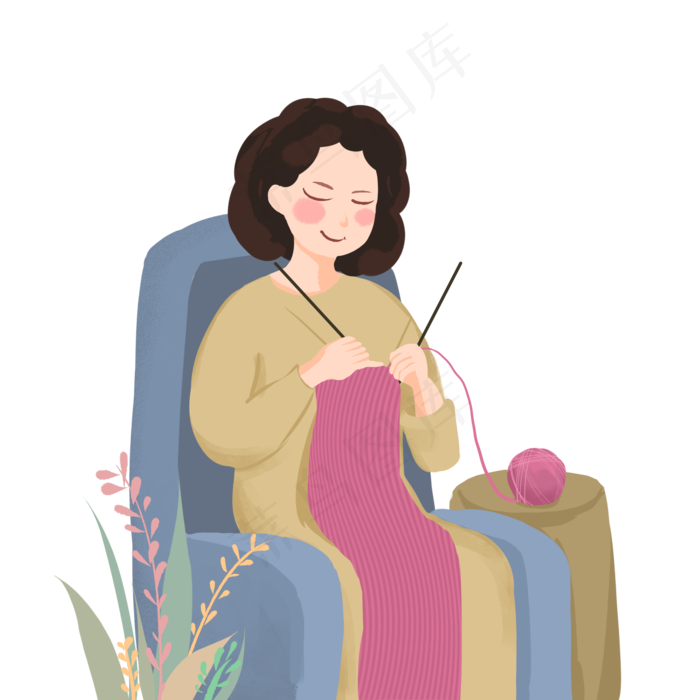 母亲节妈妈织围巾(2000X2000(DPI:300))psd模版下载