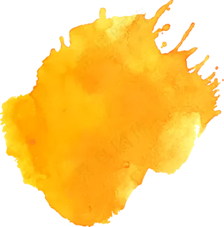 黄色矢量水彩墨迹图