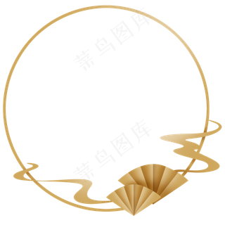 中国风圆形金色文字框