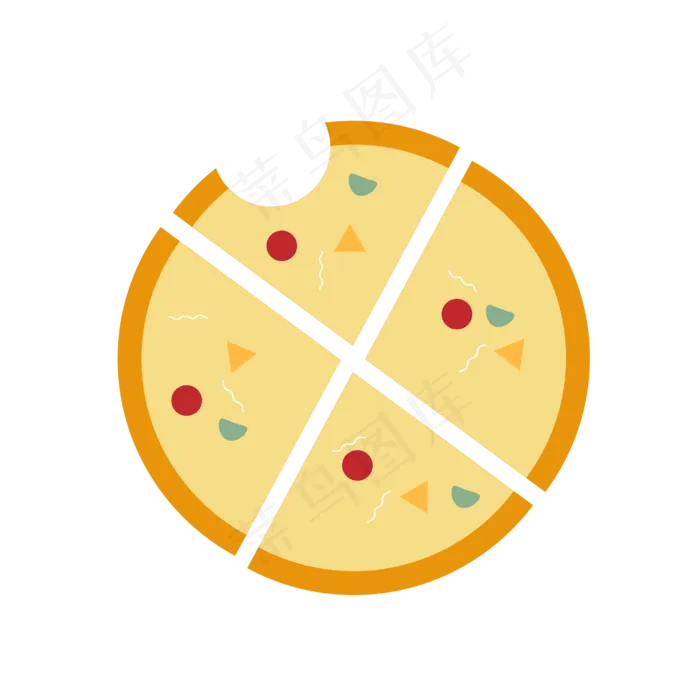披萨食物简约图形装饰(2000X2000(DPI:132))ai矢量模版下载