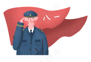 八一建军节敬礼的海军