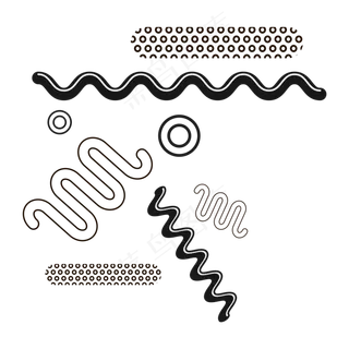 简约几何孟菲斯漂浮图案,免抠元素