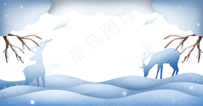 冬天冰雪边框,免抠元素