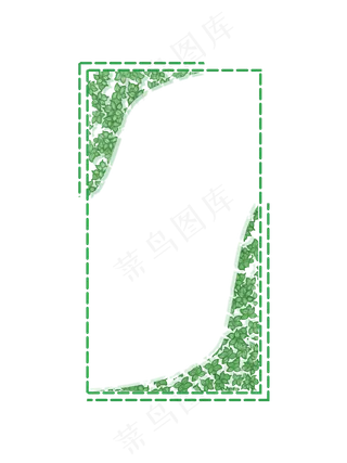 二十四节气夏至绿叶元素简约边框