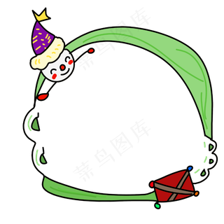 愚人节可爱的小丑边框,免抠元素