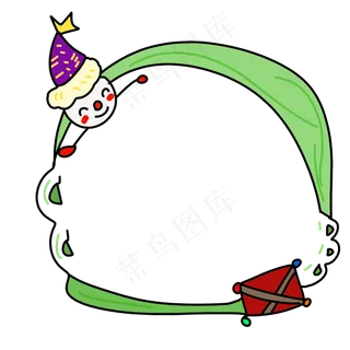 愚人节可爱的小丑边框,免抠元素