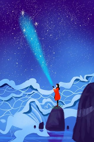 春天春季春游旅行治愈海洋星空