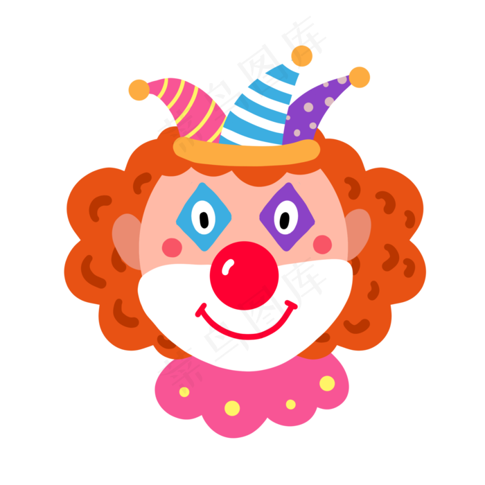 愚人节小丑扁平PNG免抠素材