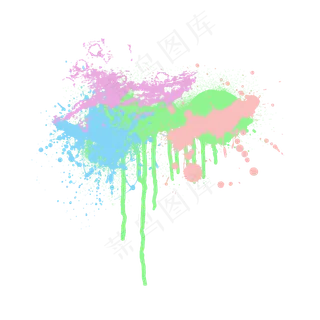 糖果色水彩泼墨缤纷墨迹元素
