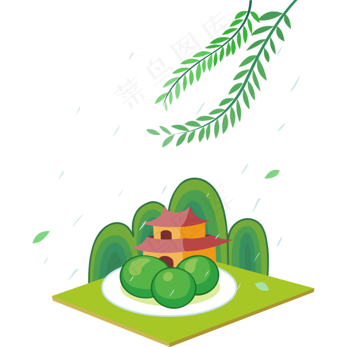 清明节青团祭拜矢量(3000X7708(DPI:300))ai矢量模版下载