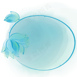水墨莲花边框