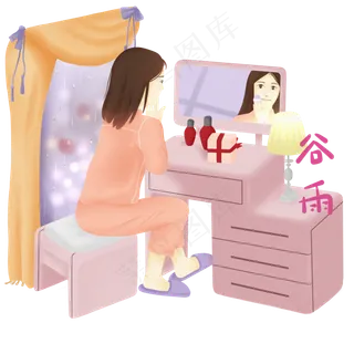 谷雨化妆的小女孩