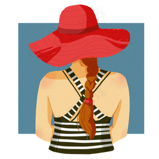 大暑小暑清凉消暑卡通女孩泳装