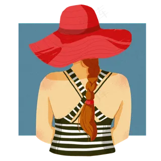 大暑小暑清凉消暑卡通女孩泳装