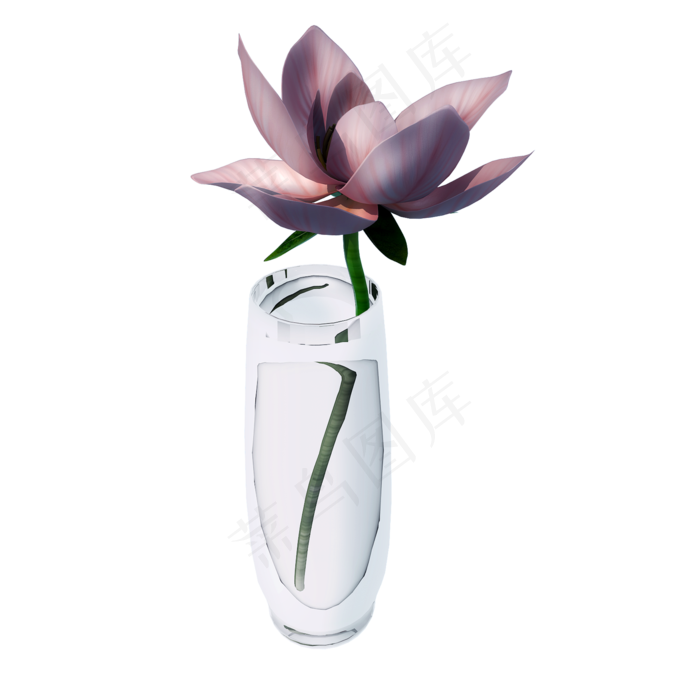 立体荷花png图(2000X2000(DPI:300))psd模版下载