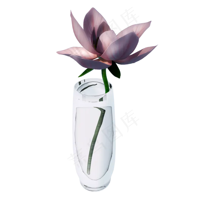 立体荷花png图(2000X2000(DPI:300))psd模版下载