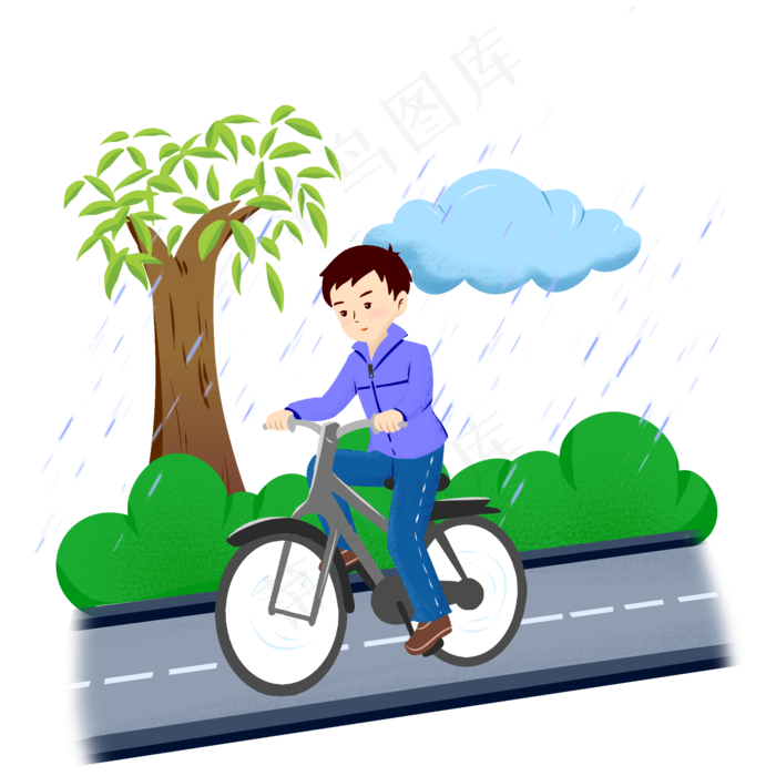 谷雨骑车的小男孩(2000X2000(DPI:299))psd模版下载