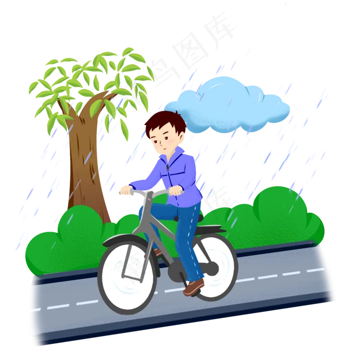 谷雨骑车的小男孩(2000X2000(DPI:299))psd模版下载