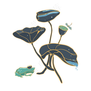 蜻蜓小暑大暑清凉莲花荷叶