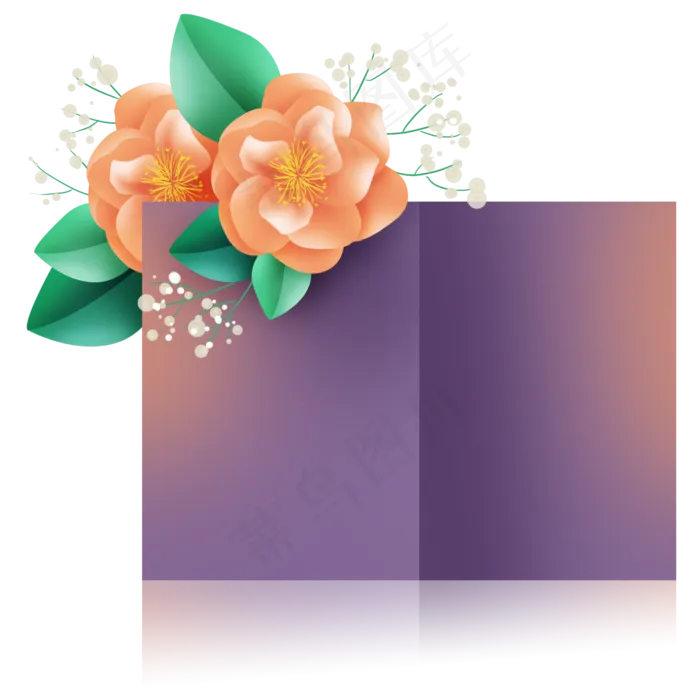 香槟色玫瑰花贺卡(2000X2000(DPI:299))psd模版下载