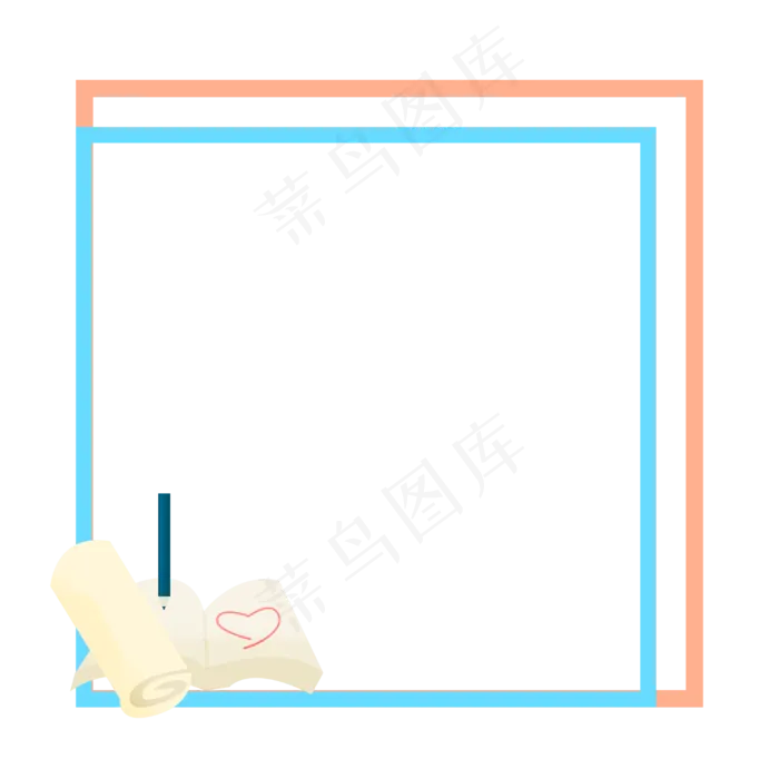 蓝色父亲节边框(3000X3000(DPI:300))psd模版下载