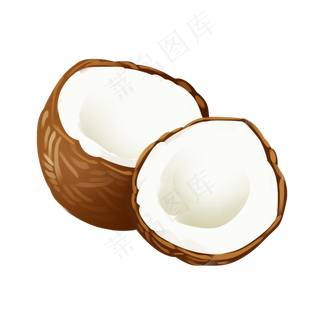 卡通咖啡色椰子插图