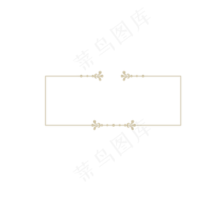 欧洲金色复古花纹边框,免抠元素