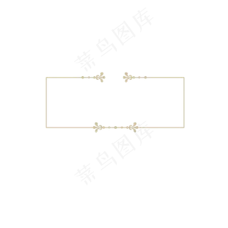 欧洲金色复古花纹边框,免抠元素