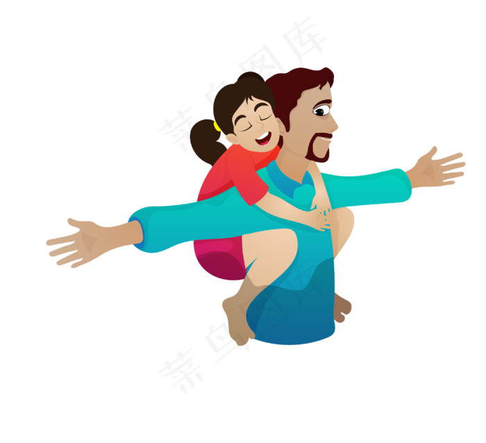 父亲节人物手绘彩色设计