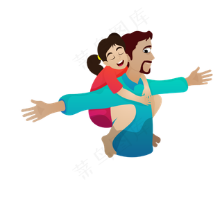 父亲节人物手绘彩色设计