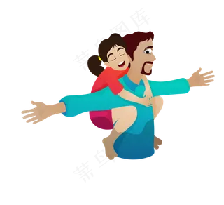 父亲节人物手绘彩色设计