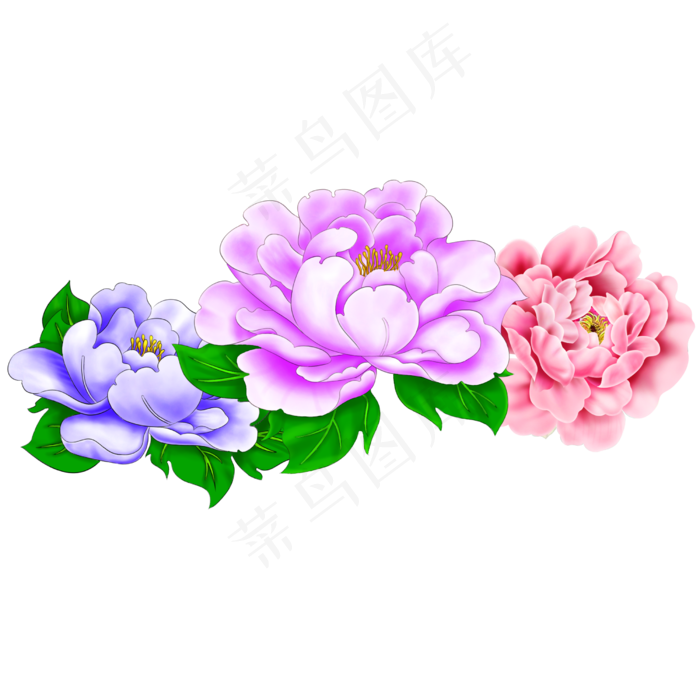 简约中国风彩色水墨花卉(2500X2500(DPI:300))psd模版下载